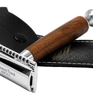 Men's Double Edge wood Safety Razor Classic Shaving Manual Men Razor Shaver+case
