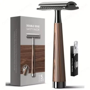 Double Edge Safety Razor Shaving Tool Men Best Gift Hight Quality Wooden Handle
